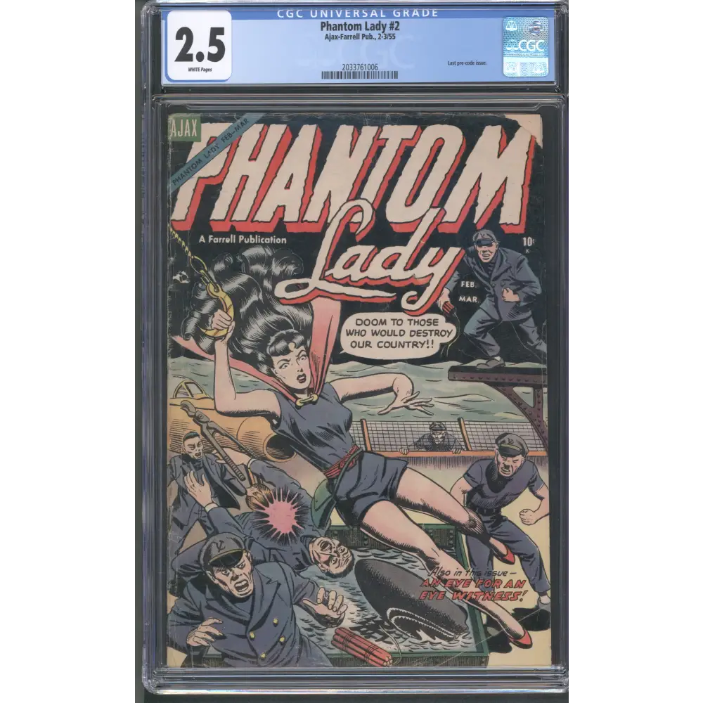 Phantom Lady #2 / CGC 2.5 / White Pages