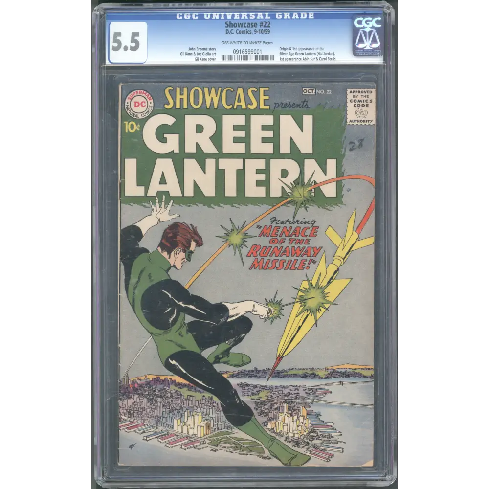 Showcase #22 1st Green Lantern (Hal Jordan) / CGC 5.5 / Silver Age Key