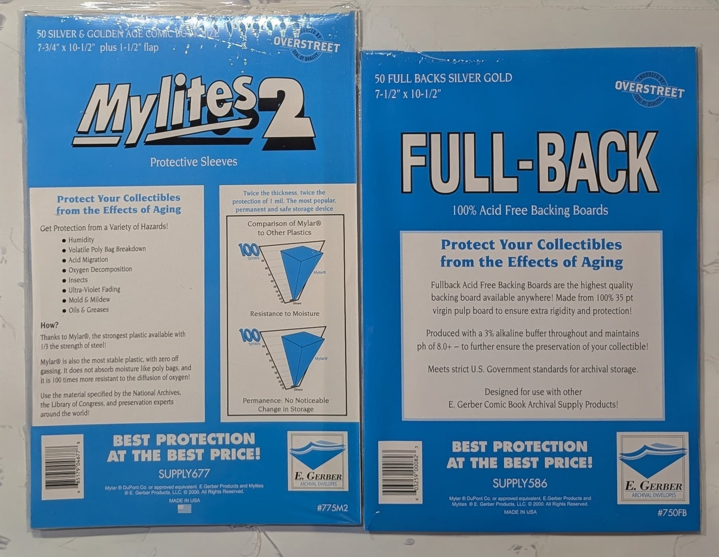 MyLites 2 & Full Back Backing Boards for Silver & Gold Age Comics