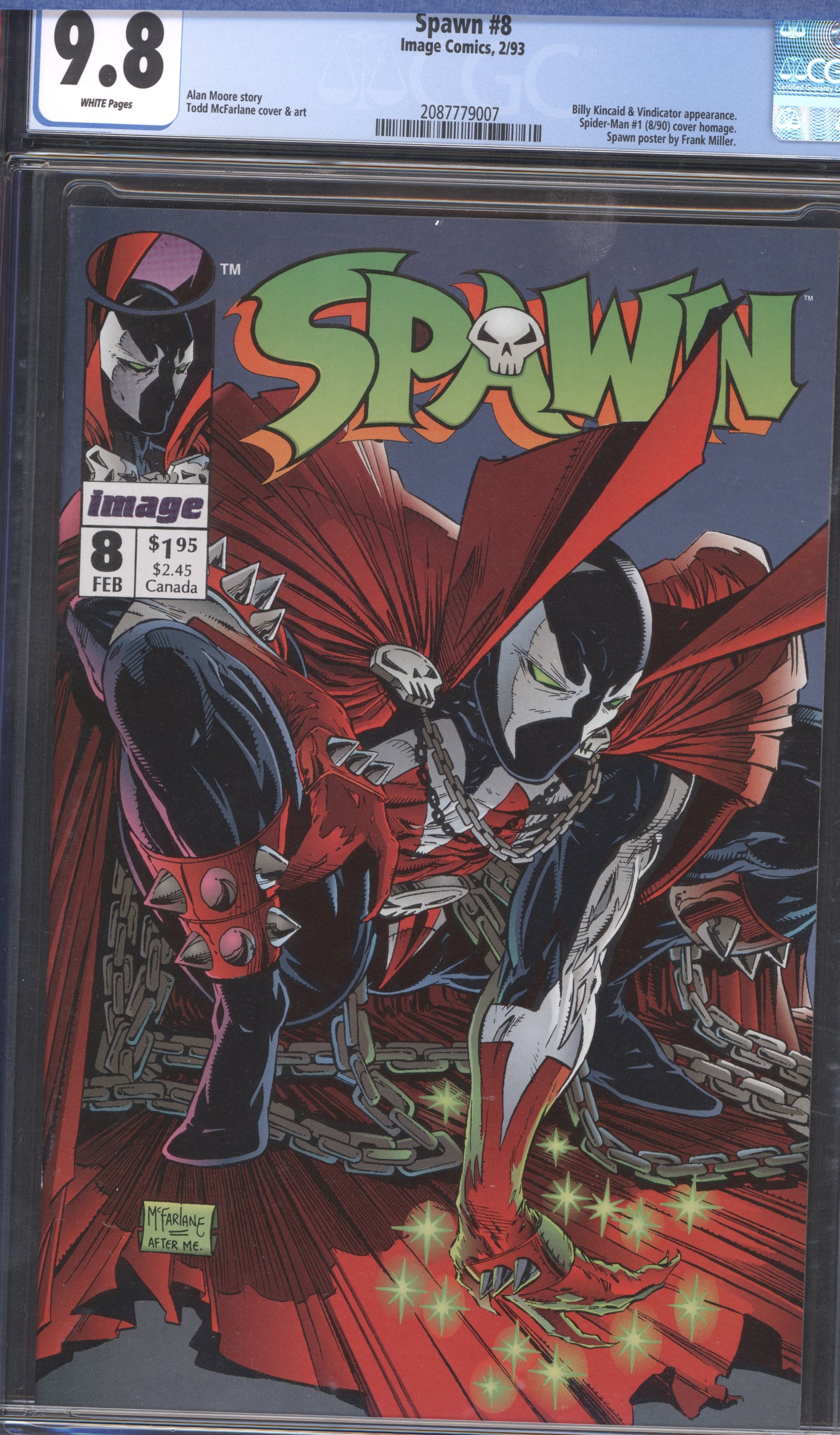 Spawn #8 / CGC 9.8 / Frank Miller Cover / White Pages