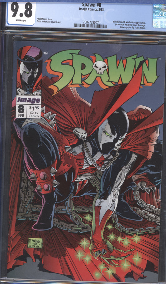 Spawn #8 / CGC 9.8 / Frank Miller Cover / White Pages