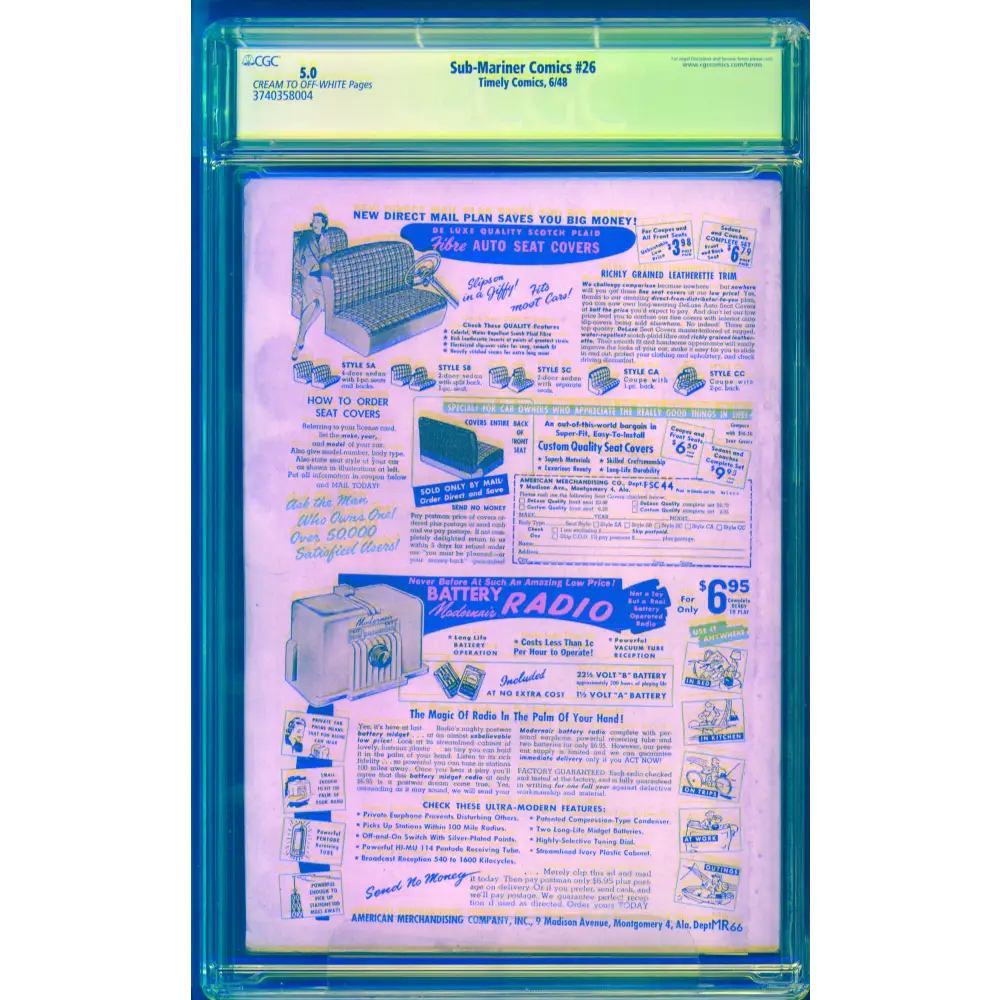 Sub-Mariner #26 / CGC 5.0 / Alex Schomburg Art