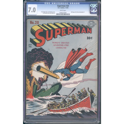 Superman #20 / CGC 7 / Half page ad for Boy Commandos #1 - Front Cover