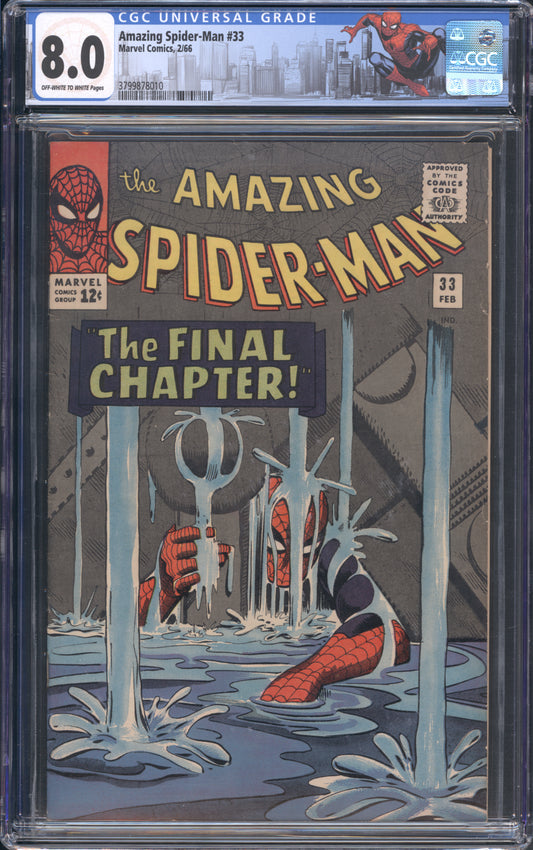 The Amazing Spider-Man #33 / CGC 8 / Dr. Curt Connors appearance - Front Cover