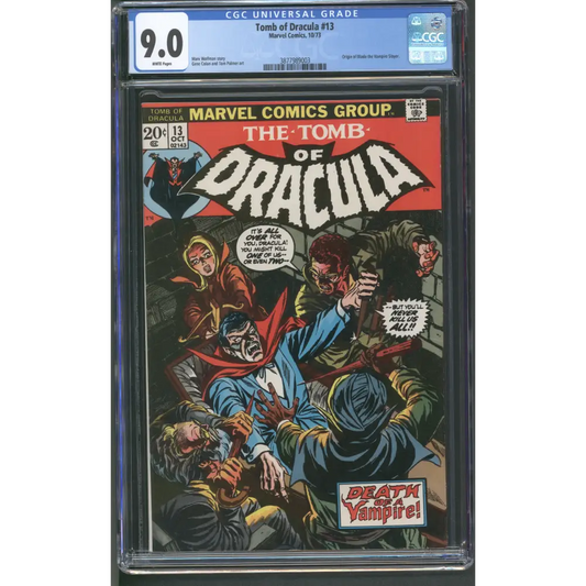 Tomb of Dracula #13 CGC 9.0 / Origin of Blade / White Pages