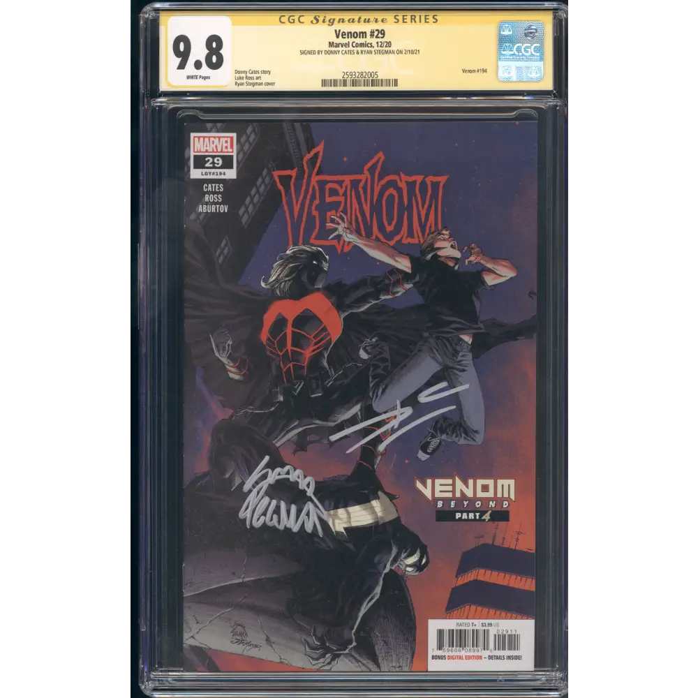 Venom #29 / CGC 9.8 / Signed by Donny Cates & Ryan Stegman on 2/10/21 - Front Cover
