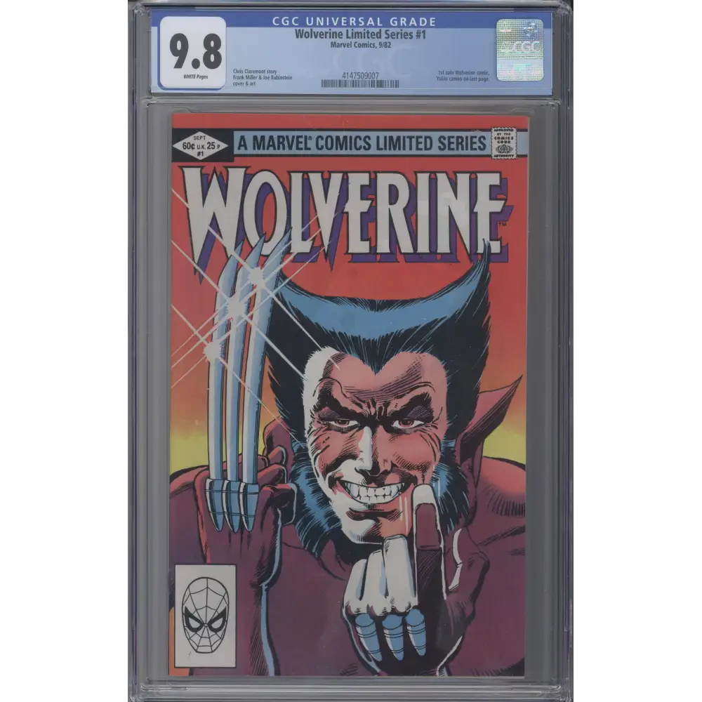 Wolverine 1 - Limited Series / CGC 9.8 / White Pages! / Frank Miller Cover!