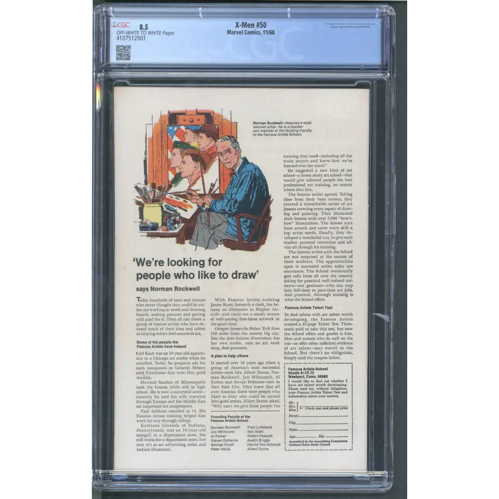 X-Men #50 / CGC 8.5 / Polaris Cover