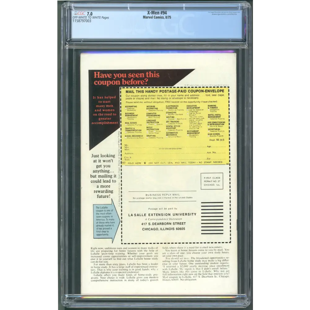X-men #94 CGC 7.0 (First New Team)