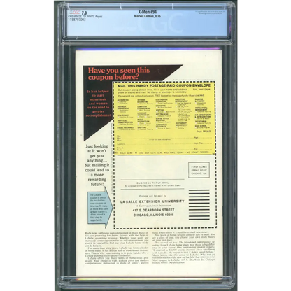 X-men #94 CGC 7.0 (First New Team)